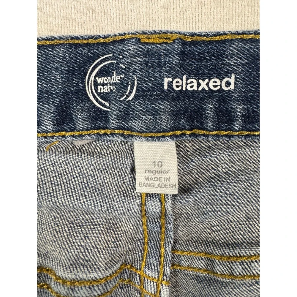 Wonder Nation Relaxed Jeans Boys 10 Regular‎ Blue Denim Adjustable Waist